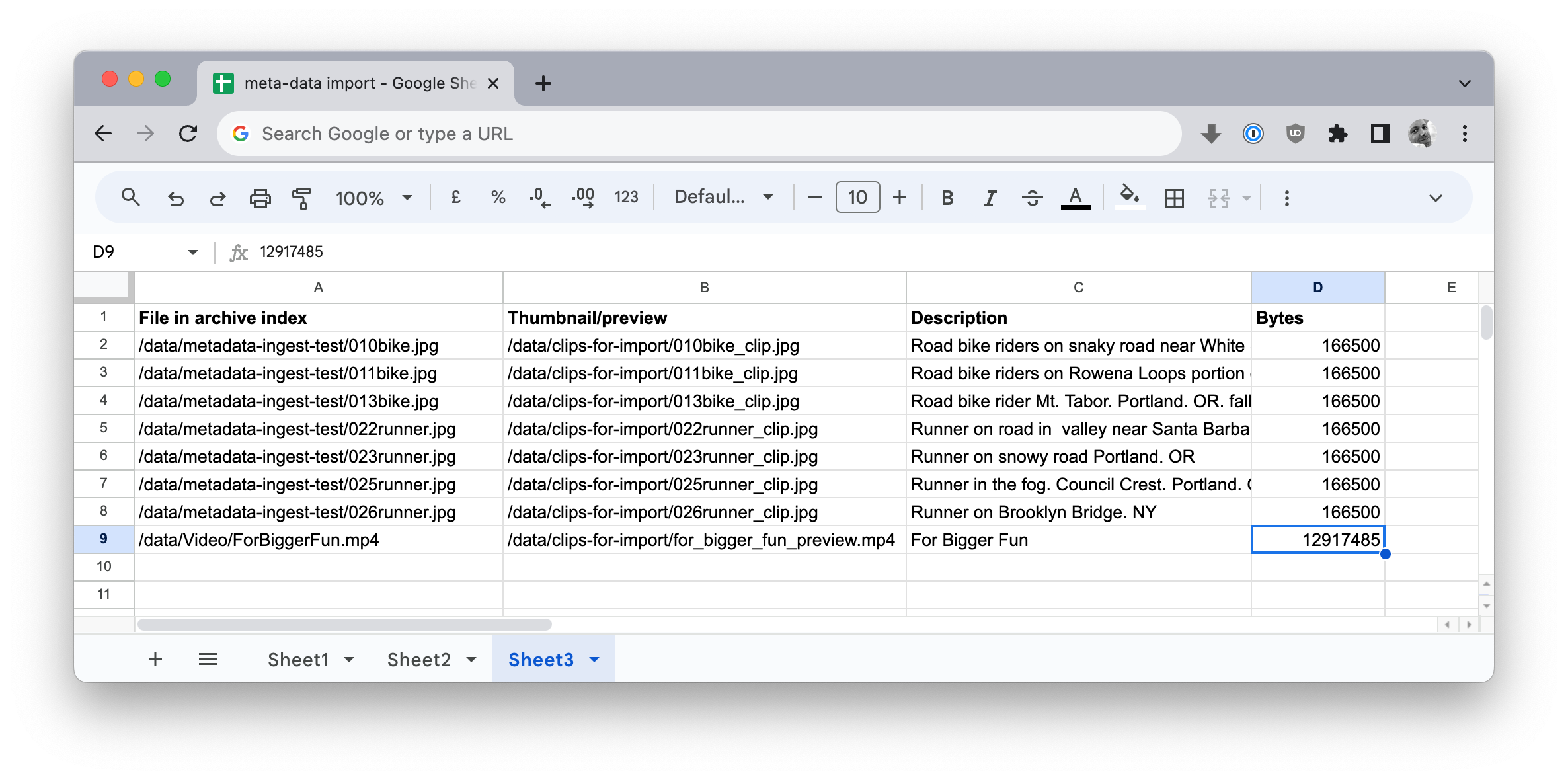 metadata import spreadsheet